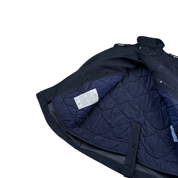 Stone Island 2014 Saia Doppia Faccia Wool Long Winter Jacket - Medium