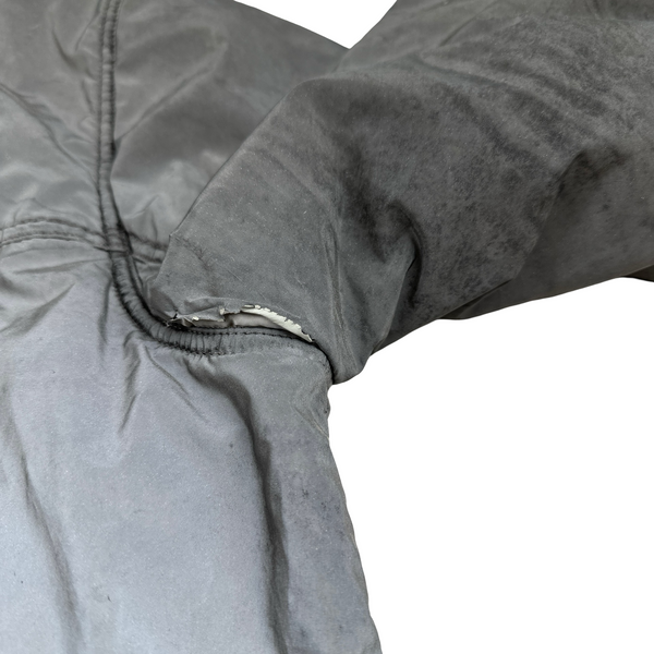 Stone Island Silver Liquid Reflective Fleece Lined Jacket - Large
