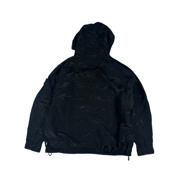 Stone Island 2020 Black Striped Nylon Metal Pullover Jacket - Large