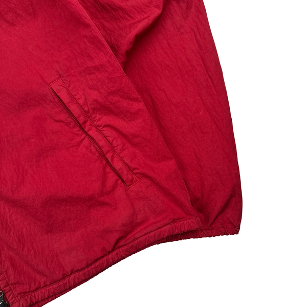 CP Company Red Cotton Lightweight Lens View Hooded Jacket - XXL