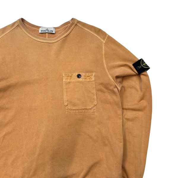 Stone Island 2015 Peach Cotton Crewneck - Large