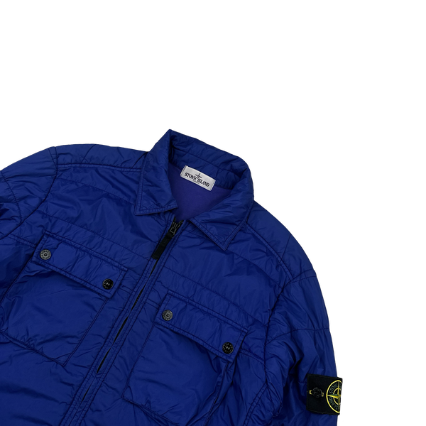Stone Island 2013 Blue Micro Yarn Cotton Lined Overshirt Jacket - Large