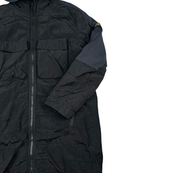 Stone Island 2017 House Check Black Nylon Metal Primaloft Jacket - Large