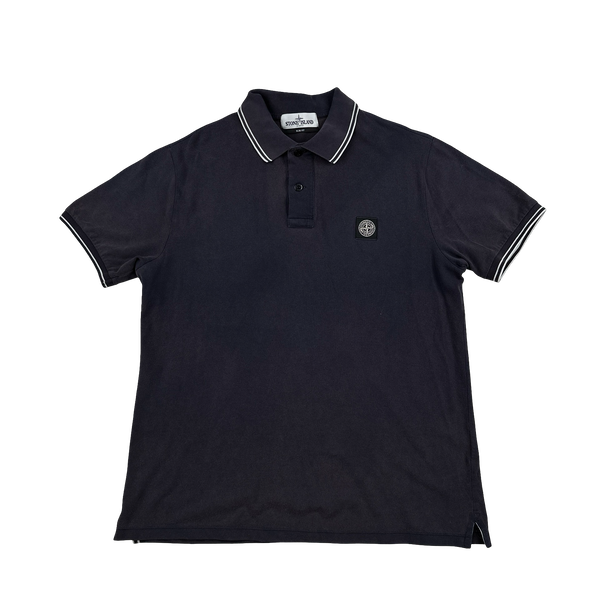 Stone Island 2021 Navy Cotton Patch Polo Shirt - Medium