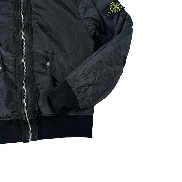 Stone Island 2008 Black Nylon Metal Quilted Jacket - Large