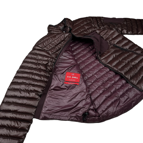 CP Company Burgundy DD Shell Puffer Jacket - Medium