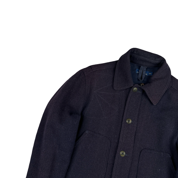 Ralph Lauren Navy Wool Multi Pocket Buttoned Field Jacket - Medium