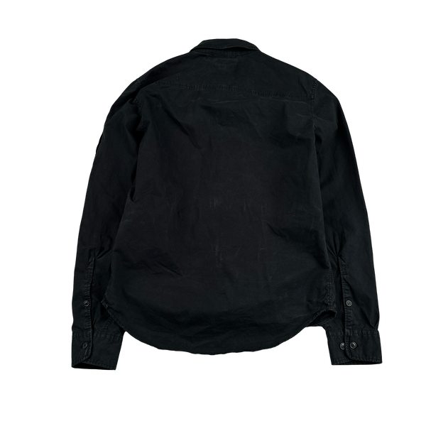 CP Company Black Zipped Cotton Overshirt - Small