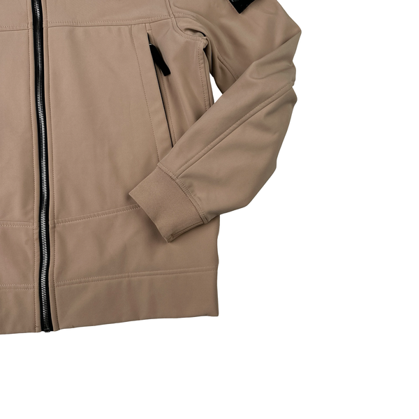 Stone Island 2021 Pale Pink Soft Shell E Dye Hooded Jacket - Small