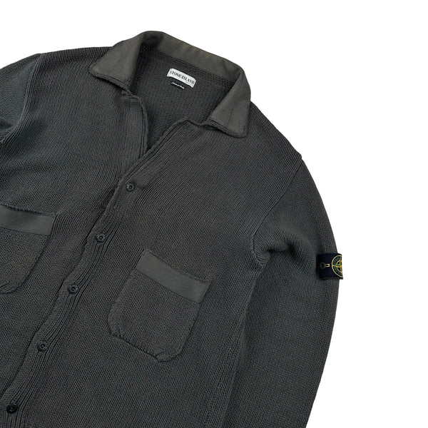 Stone Island Vintage 2002 Brown Cotton Knit Cardigan - XXL
