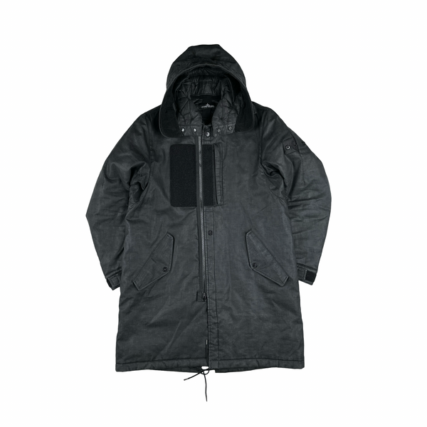 Stone Island Shadow Rubberized Linen Parka Jacket - Medium
