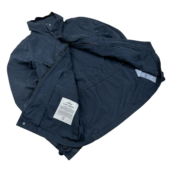 Stone Island 2020 Navy Cotton Cordura Centre Badge Field Jacket - Small