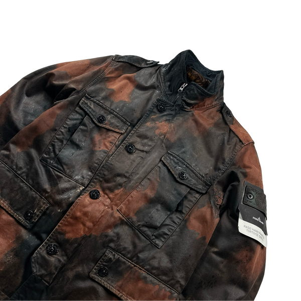 Stone Island Raso Hand Painted Tortoise Shell Camo Field Jacket -Medium