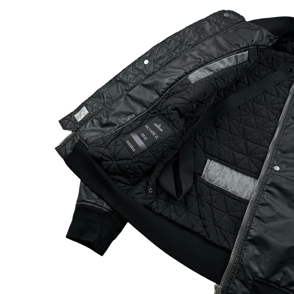 Stone Island 2018 Black Shadow Project Poly Hide 2L Bomber Jacket - Small