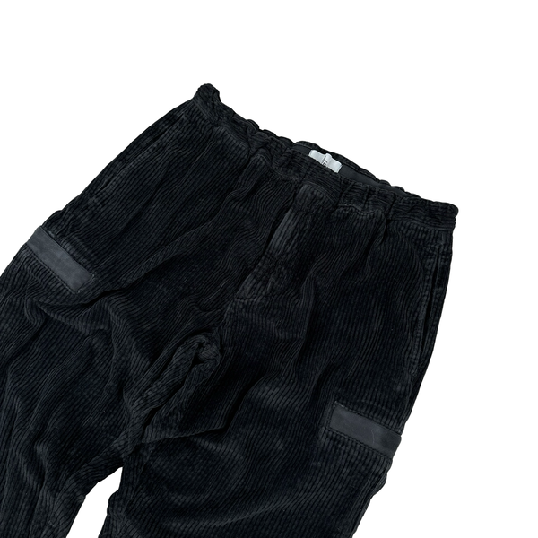 Stone Island Black Regular Fit Corduroy Multi Pocket Trousers - Large