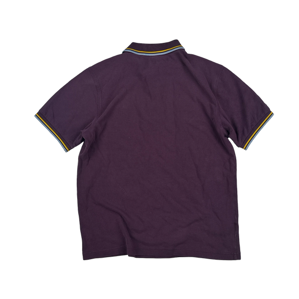 Fred Perry Purple Short Sleeve Piped Polo Shirt - Large