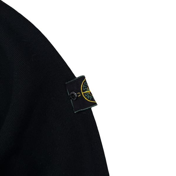 Stone Island Vintage Green Edge 1998 Black Wool Blend Mock Neck Jumper - XL