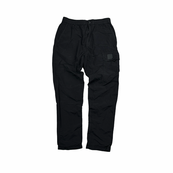 CP Company Metropolis Black Nylon Spellout Cargo Trousers - Small