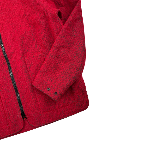 Stone Island 2022 Red Needle Punched Reflective Balaclava Jacket - Large