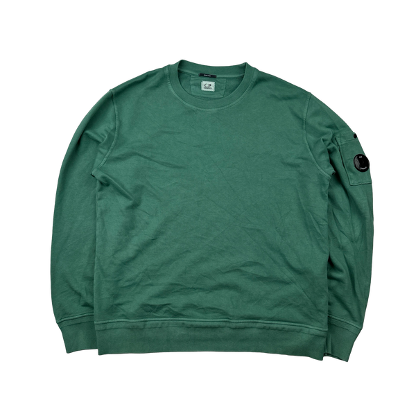CP Company Green Cotton Crewneck Jumper - Large