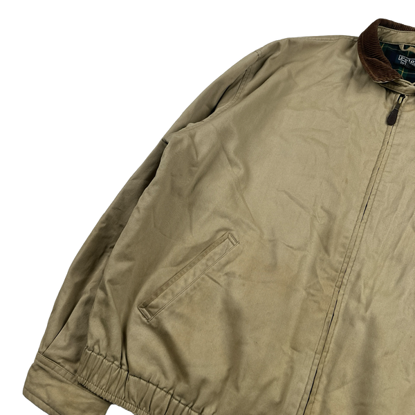 Ralph Lauren Vintage Flannel Lined Beige Harrington Jacket - XL