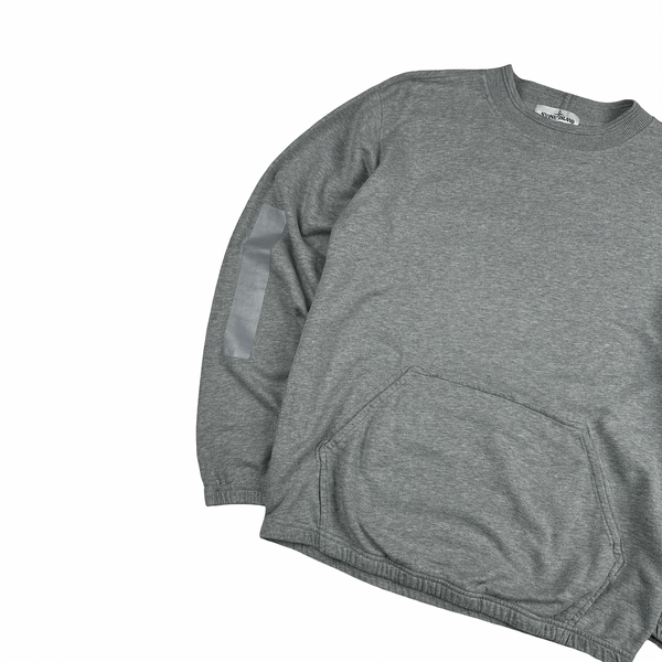 Stone Island 2018 Grey Cotton Reflective Strips Crewneck - Medium