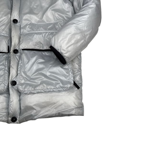 Stone Island 2018 White Pertex Quantum Y Down Long Puffer - Small