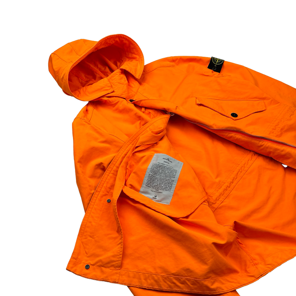 Stone Island 2019 Neon Orange David Fluo Parka Jacket - Large