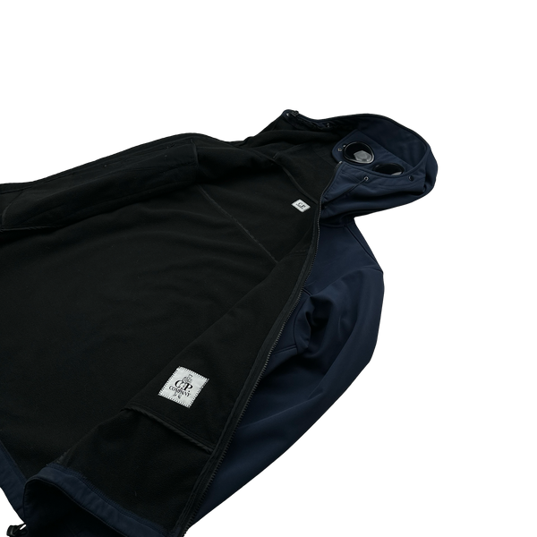 CP Company Navy Blue Fleece Lined Soft Shell Goggle Jacket - XL