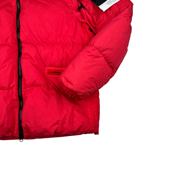Stone Island 2022 Red Crinkle R-NY Down Puffer Jacket - Medium