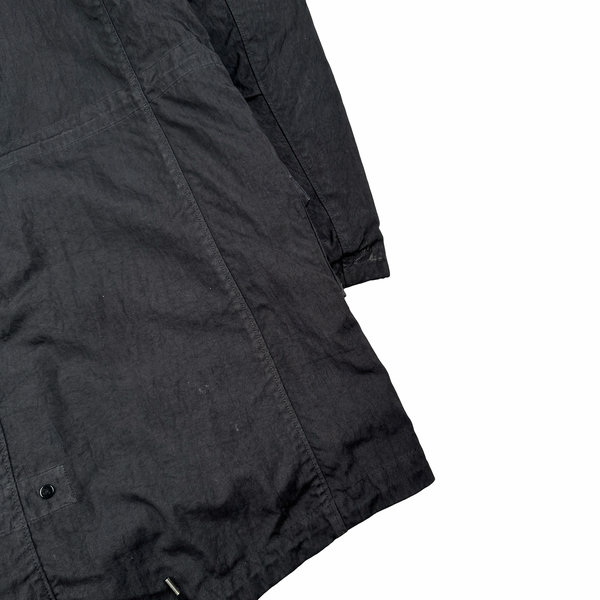 CP Company Grey Quartz Lens Viewer Long Fishtail Jacket - Large
