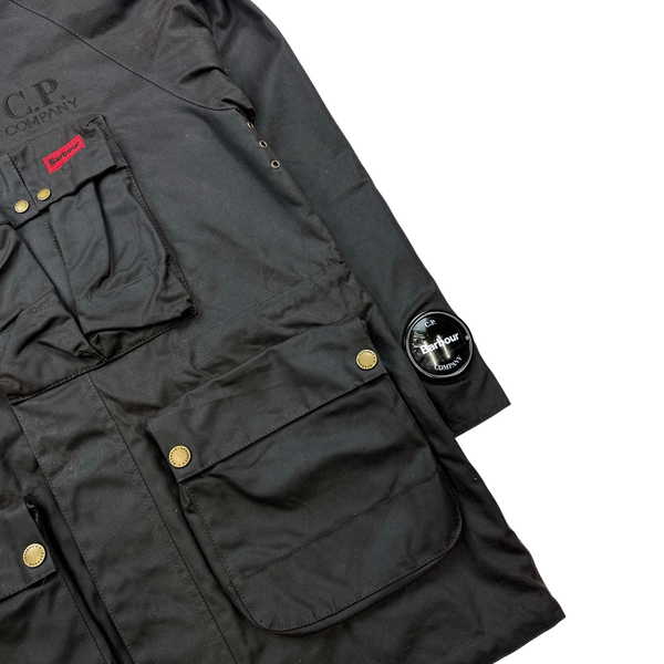 CP Company x Barbour Dark Grey Explorer TC Wax Jacket - Small