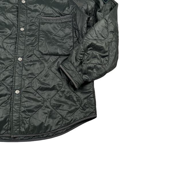 Stone Island 1999 Vintage Khaki Buttoned Quilted Jacket - Large