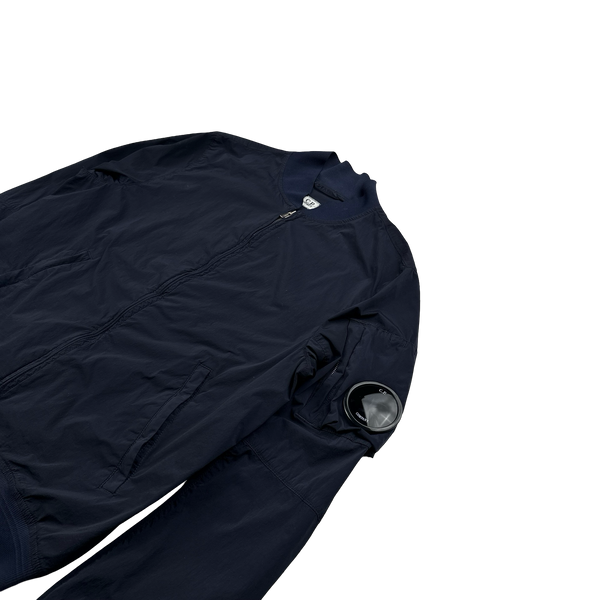 CP Company Navy Nycra Stretch Lightweight Bomber Jacket - Large