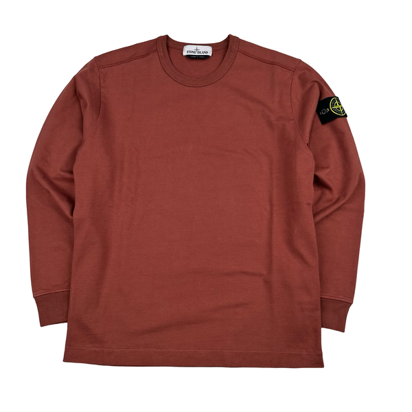 Stone Island 2021 Maroon Cotton Long Sleeve Jumper - Small