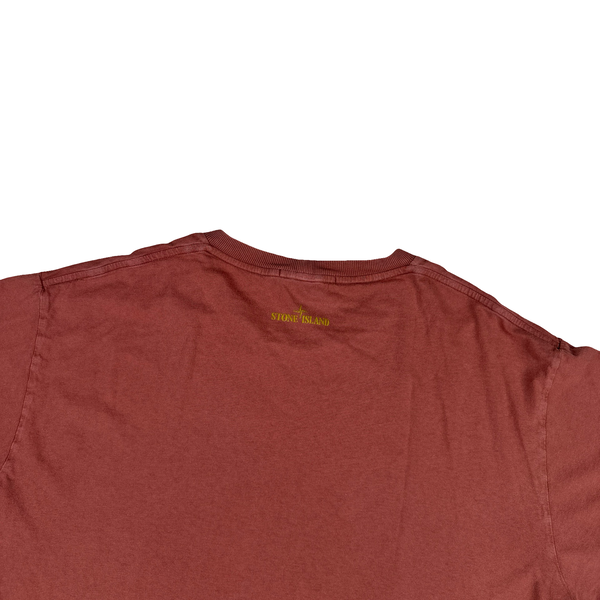 Stone Island Red 3D Rubber Logo T Shirt - 3XL