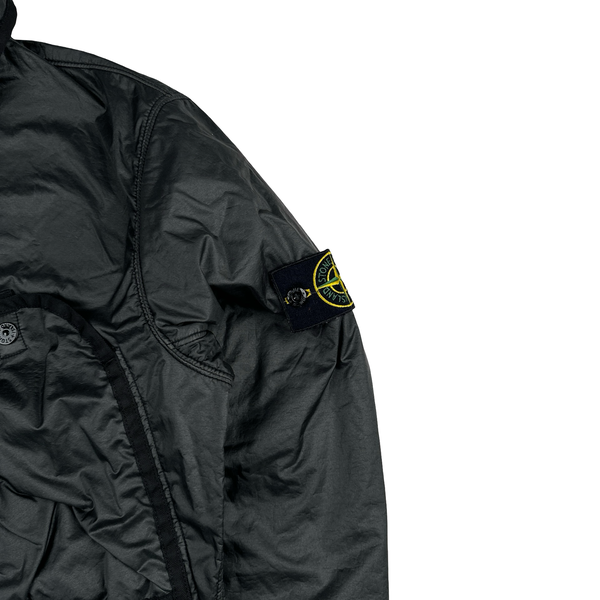 Stone Island 2020 Black Lamy Flock Zipped Overshirt - Small