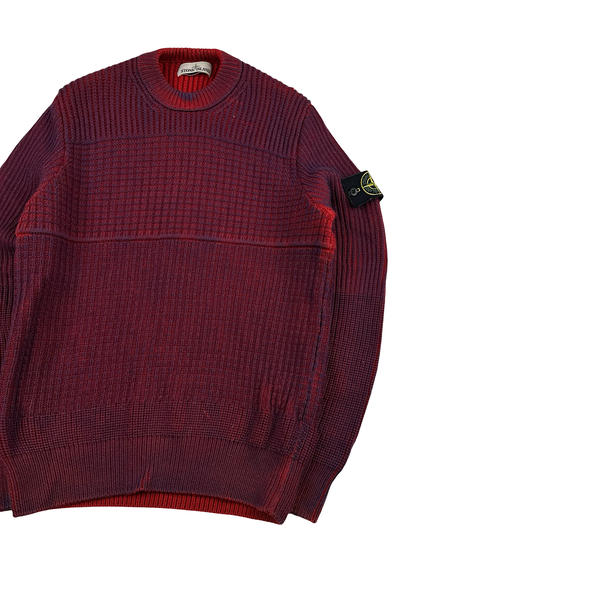 Stone Island 2015 Red/Purple Crewneck Knit Jumper - Medium