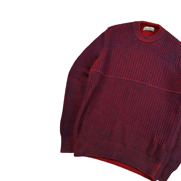 Stone Island 2015 Red/Purple Crewneck Knit Jumper - Medium