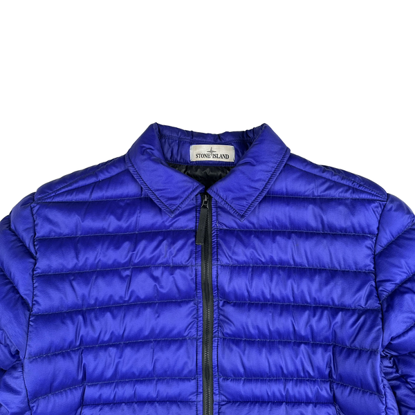 Stone Island 2022 Bio Based Ripstop Nylon Down Royal Blue Jacket - Large