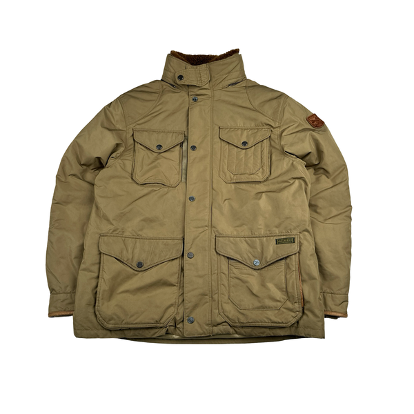 Ralph Lauren Tan Quilted Cargo Zipped Jacket - Large