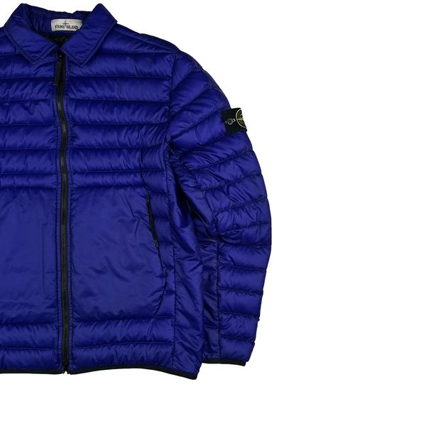 Stone Island 2022 Bio Based Ripstop Nylon Down Royal Blue Jacket - Large