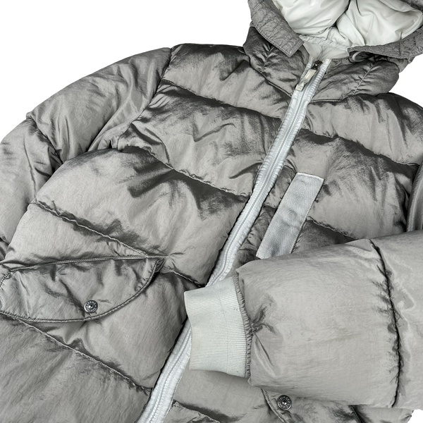 Stone Island 2022 Grey Nylon Metal Econyl Down Puffer Jacket - Medium