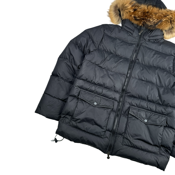 Pyrenex Black Fur Hood Down Puffer Jacket - XL