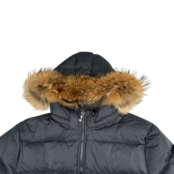 Pyrenex Black Fur Hood Down Puffer Jacket - XL