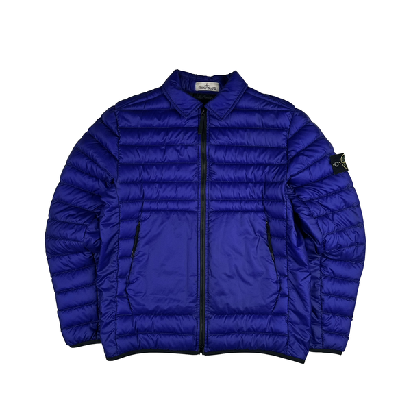Stone Island 2022 Bio Based Ripstop Nylon Down Royal Blue Jacket - Large