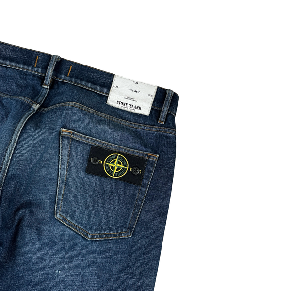 Stone Island 2018 Regular-Tapered Fit Mid Wash Denim Jeans - 34"