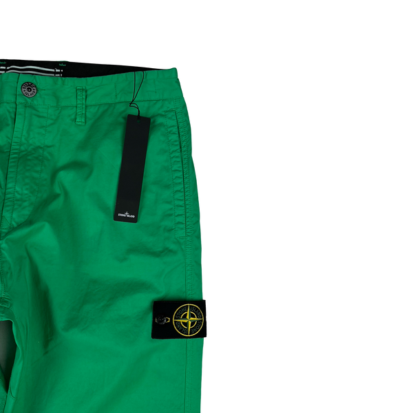 Stone Island 2021 Green Regular Fit Cotton Cargo Trousers - 32"
