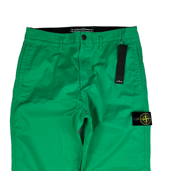 Stone Island 2021 Green Regular Fit Cotton Cargo Trousers - 32"
