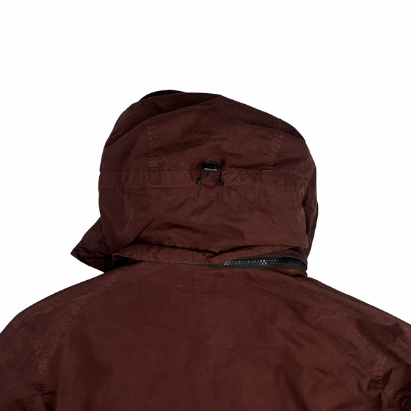 CP Company 50 Fili Maroon Multi pocket Goggle Jacket - Small